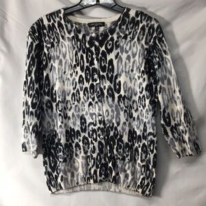 Notations Women’s Cheetah Print Cardigan Size MP Like-NEW
